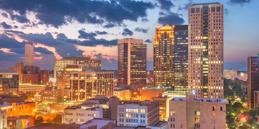 Birmingham at night time