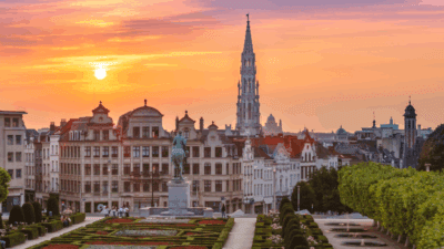 Brussels at sunset